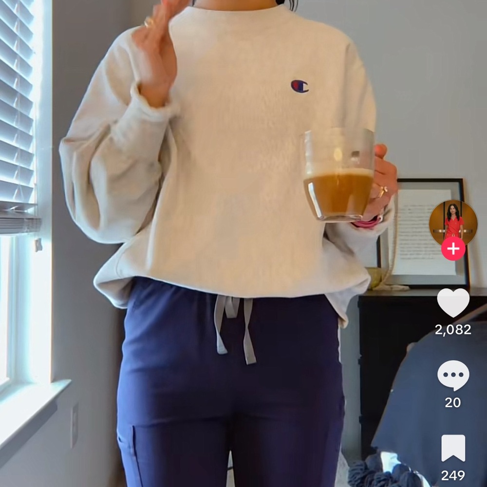 Champion Light Gray Crewneck Sweater